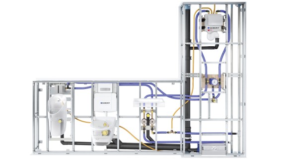 Paroi préfabriquée du système SIG Geberit avec composants